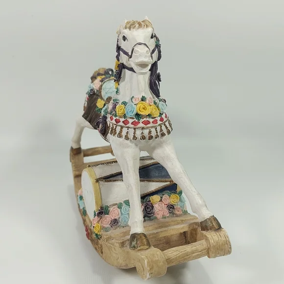 Musical Rocking Horse Vintage Music Box Horse White - Picture 6 of 8